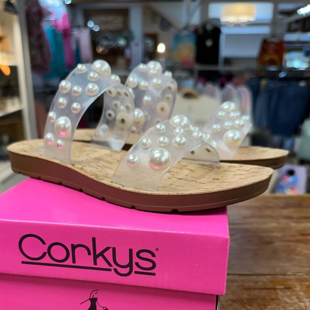 NWT Corkys Pearl Strap Sandals - Picture 2 of 2